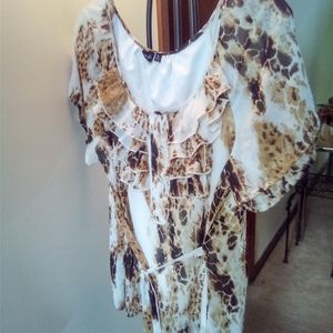 Vintage Lined Cheetah sheer top